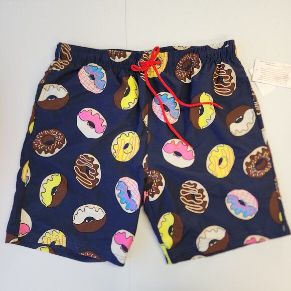 U.S. Surf Club Donuts Swim Trunks Dark Blue Men's Size Large NWT - Picture 1 of 5